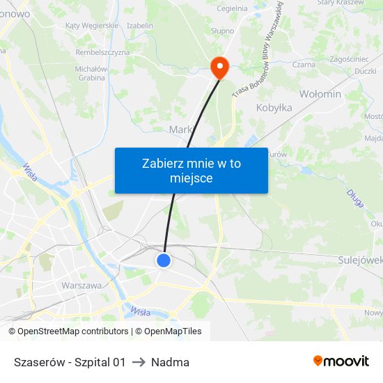 Szaserów - Szpital 01 to Nadma map