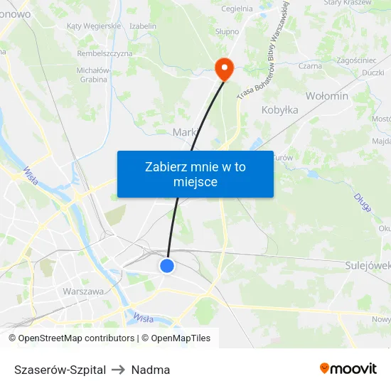 Szaserów - Szpital to Nadma map