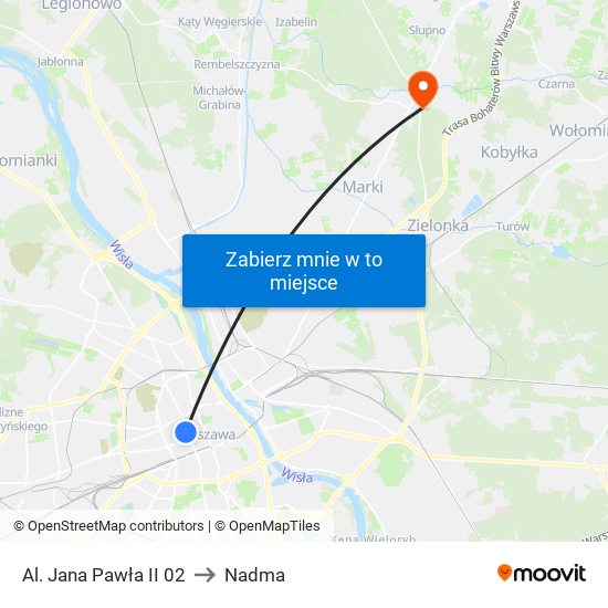 Al. Jana Pawła II to Nadma map