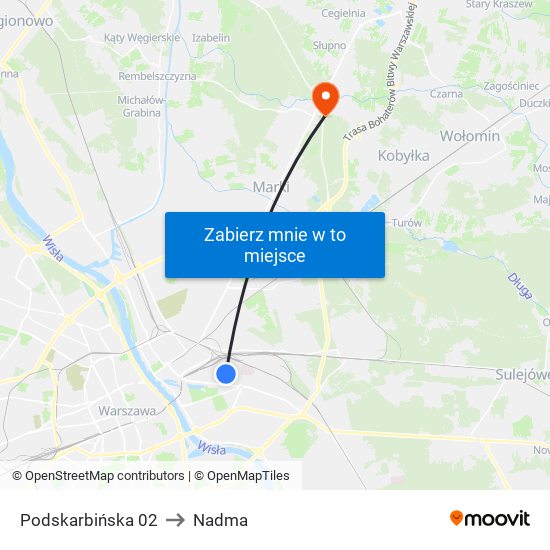 Podskarbińska 02 to Nadma map