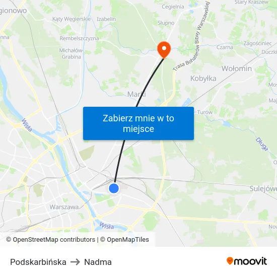 Podskarbińska to Nadma map