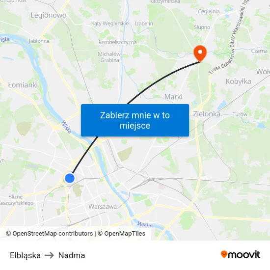 Elbląska to Nadma map