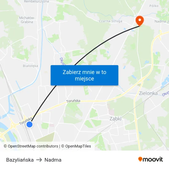 Bazyliańska to Nadma map