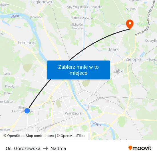 Os. Górczewska to Nadma map