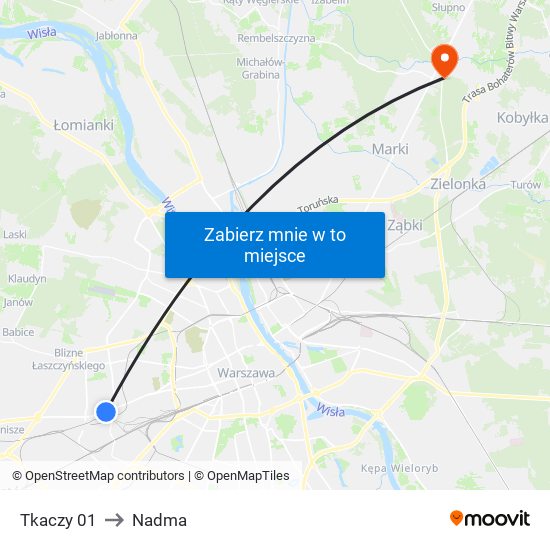 Tkaczy to Nadma map