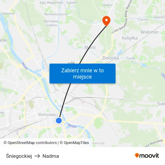 Śniegockiej to Nadma map