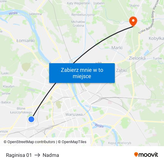 Raginisa to Nadma map