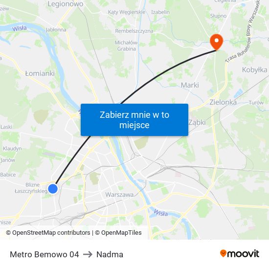 Metro Bemowo 04 to Nadma map