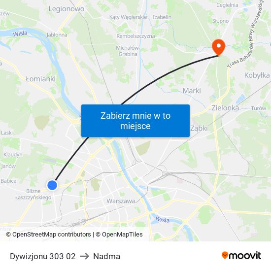 Dywizjonu 303 to Nadma map