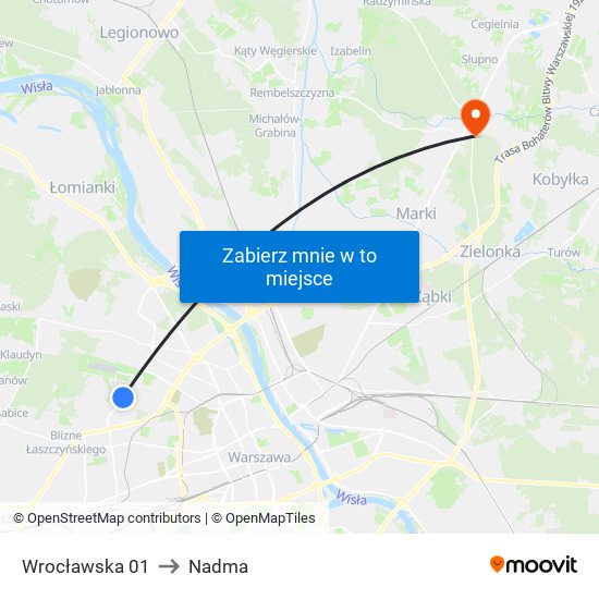 Wrocławska 01 to Nadma map