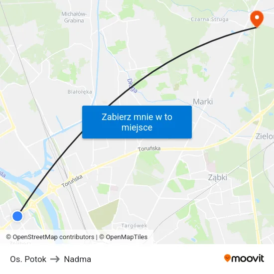 Os. Potok to Nadma map