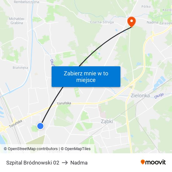 Szpital Bródnowski 02 to Nadma map