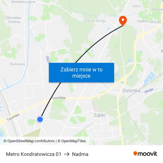 Metro Kondratowicza 01 to Nadma map