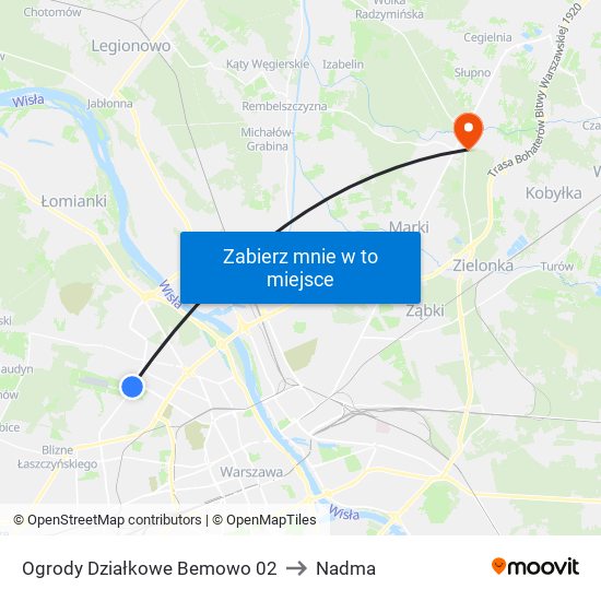 Ogrody Działkowe Bemowo 02 to Nadma map