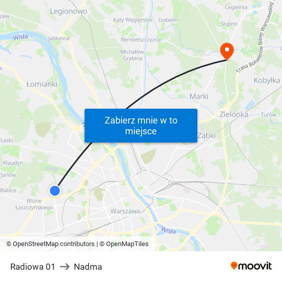 Radiowa 01 to Nadma map