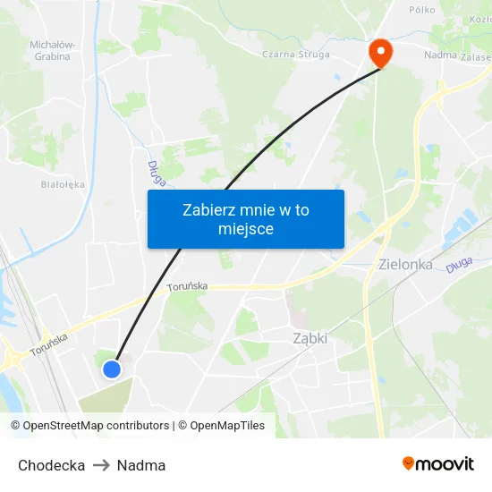 Chodecka to Nadma map