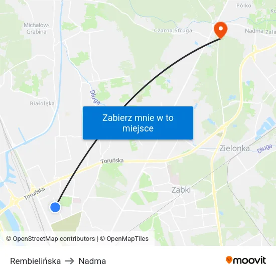 Rembielińska to Nadma map