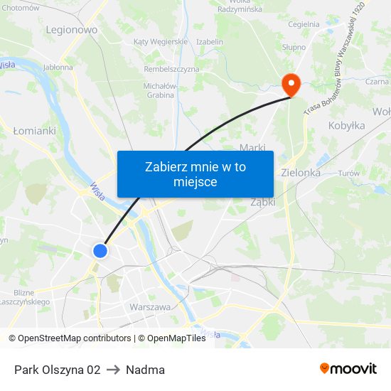 Park Olszyna 02 to Nadma map