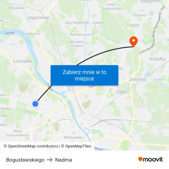 Bogusławskiego to Nadma map