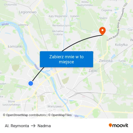 Al. Reymonta to Nadma map