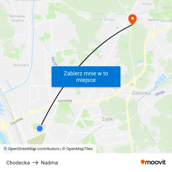Chodecka to Nadma map