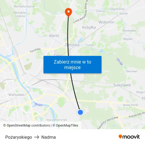 Pożaryskiego to Nadma map