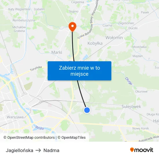 Jagiellońska to Nadma map