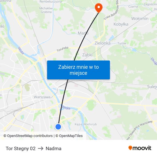 Tor Stegny to Nadma map