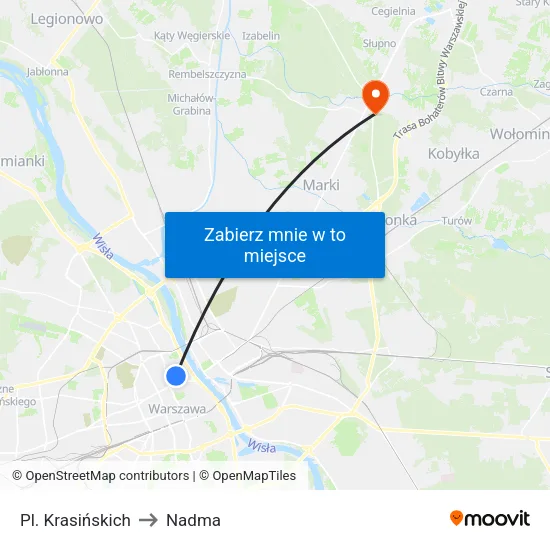 Pl. Krasińskich to Nadma map