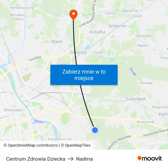 Centrum Zdrowia Dziecka to Nadma map