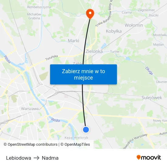 Lebiodowa to Nadma map