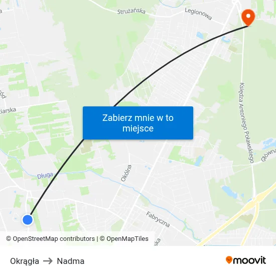Okrągła to Nadma map