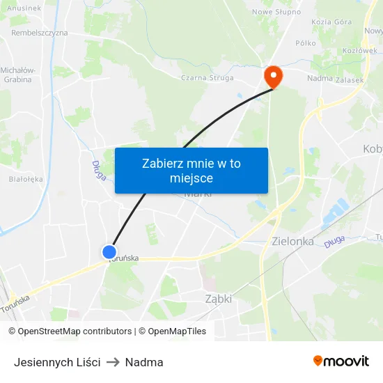 Jesiennych Liści to Nadma map