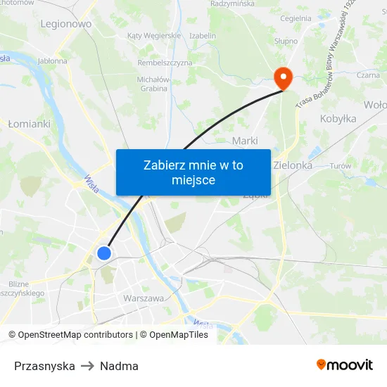 Przasnyska to Nadma map