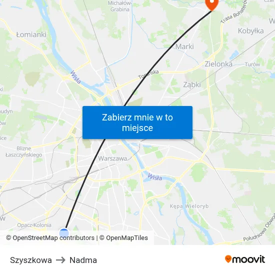 Szyszkowa to Nadma map