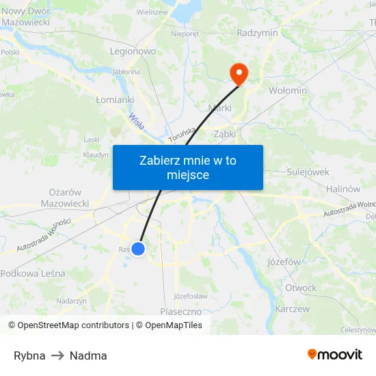 Rybna to Nadma map