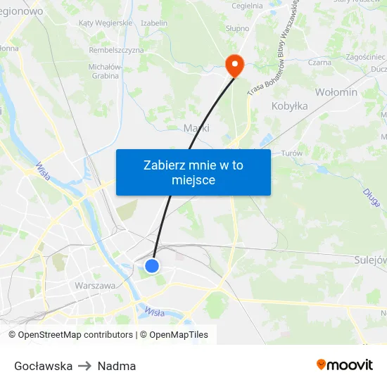 Gocławska to Nadma map