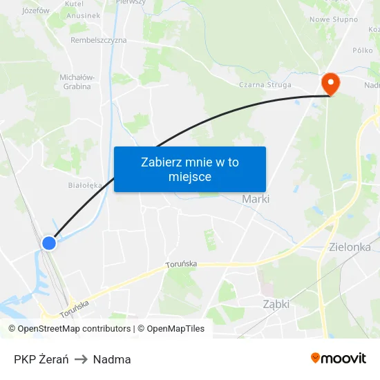 PKP Żerań to Nadma map