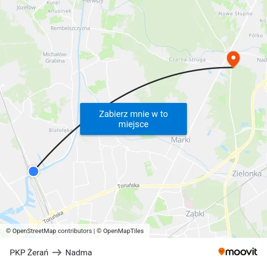 PKP Żerań to Nadma map