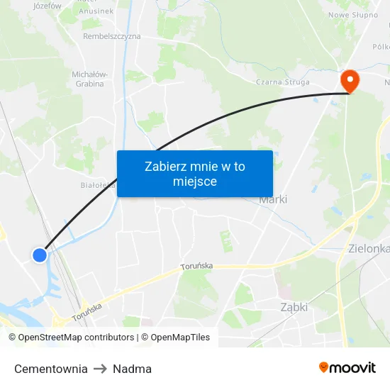 Cementownia to Nadma map