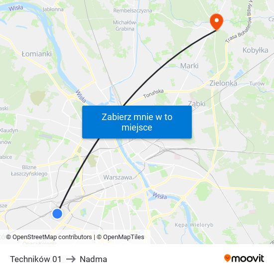 Techników 01 to Nadma map