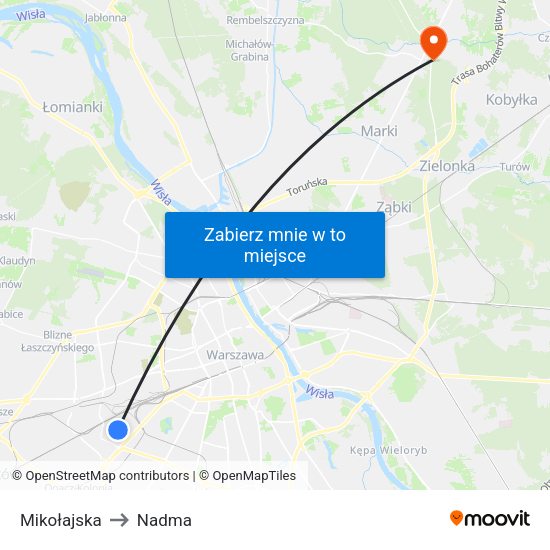 Mikołajska to Nadma map