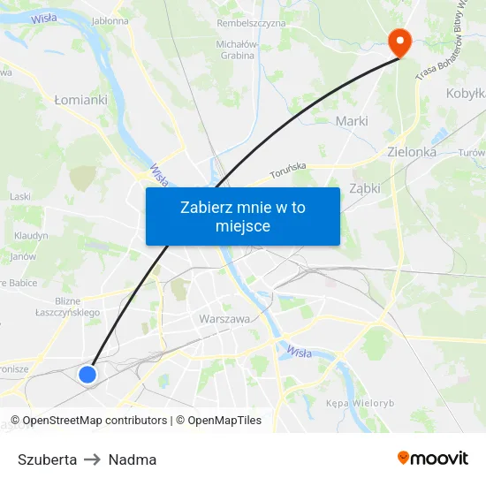 Szuberta to Nadma map
