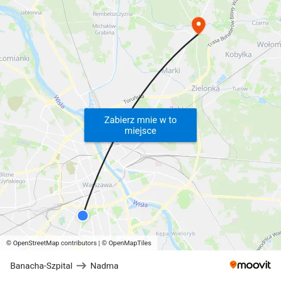 Banacha - Szpital to Nadma map