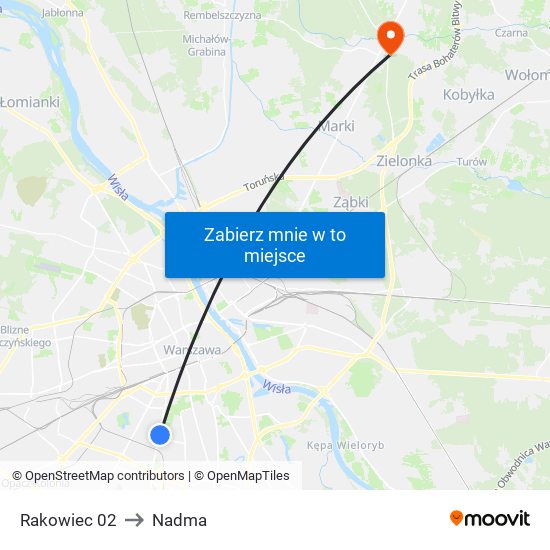 Rakowiec 02 to Nadma map