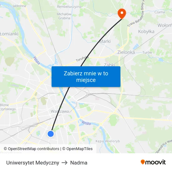 Uniwersytet Medyczny to Nadma map