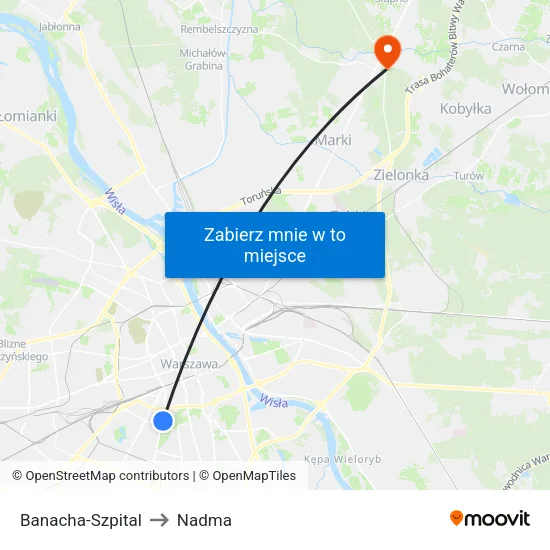 Banacha - Szpital to Nadma map