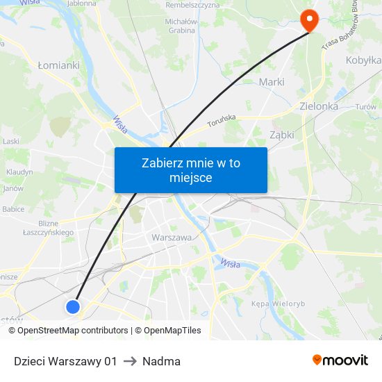 Dzieci Warszawy to Nadma map