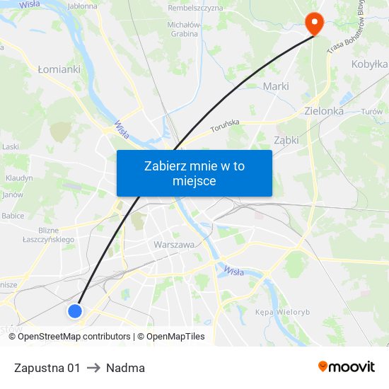 Zapustna to Nadma map