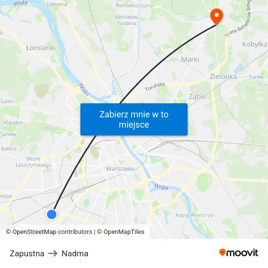 Zapustna to Nadma map